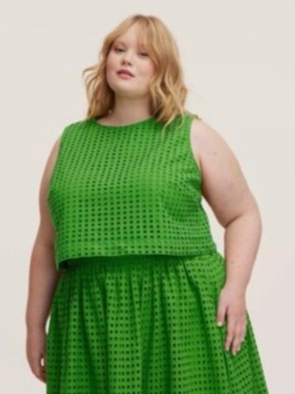 Kate Spade x Target Green Eyelet Shell Tank Top 3X